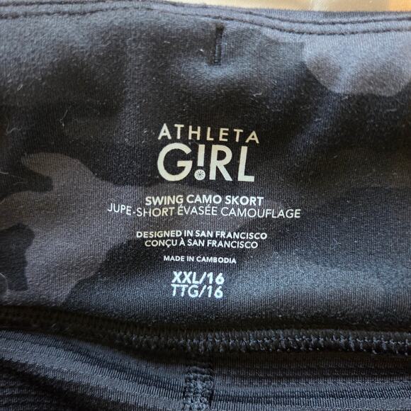 Athleta Girl All Play 3" Shorts Black & Swing Camo Skort Sz 16 Youth XXL - Picture 10 of 13